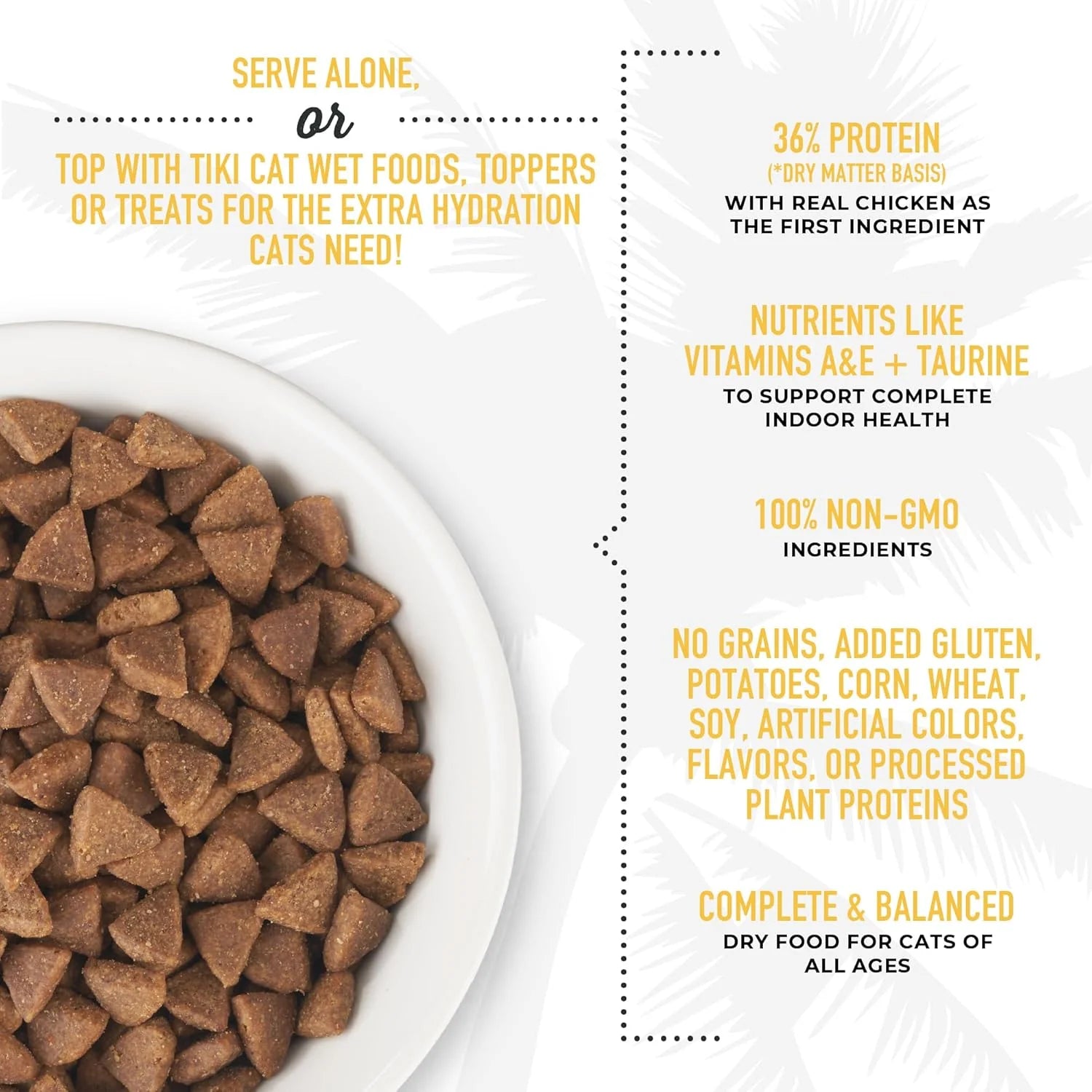 Cat Born Carnivore High Protein, Indoor Health, Chicken and Turkey Meal Recipe, Grain-Free Baked Kibble to Maximize Nutrients, Dry Cat Food, 3 Lb. Bag