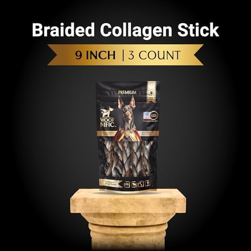 Braided Beef Collagen Dog Chews, 6" – 3 or 7 Pack