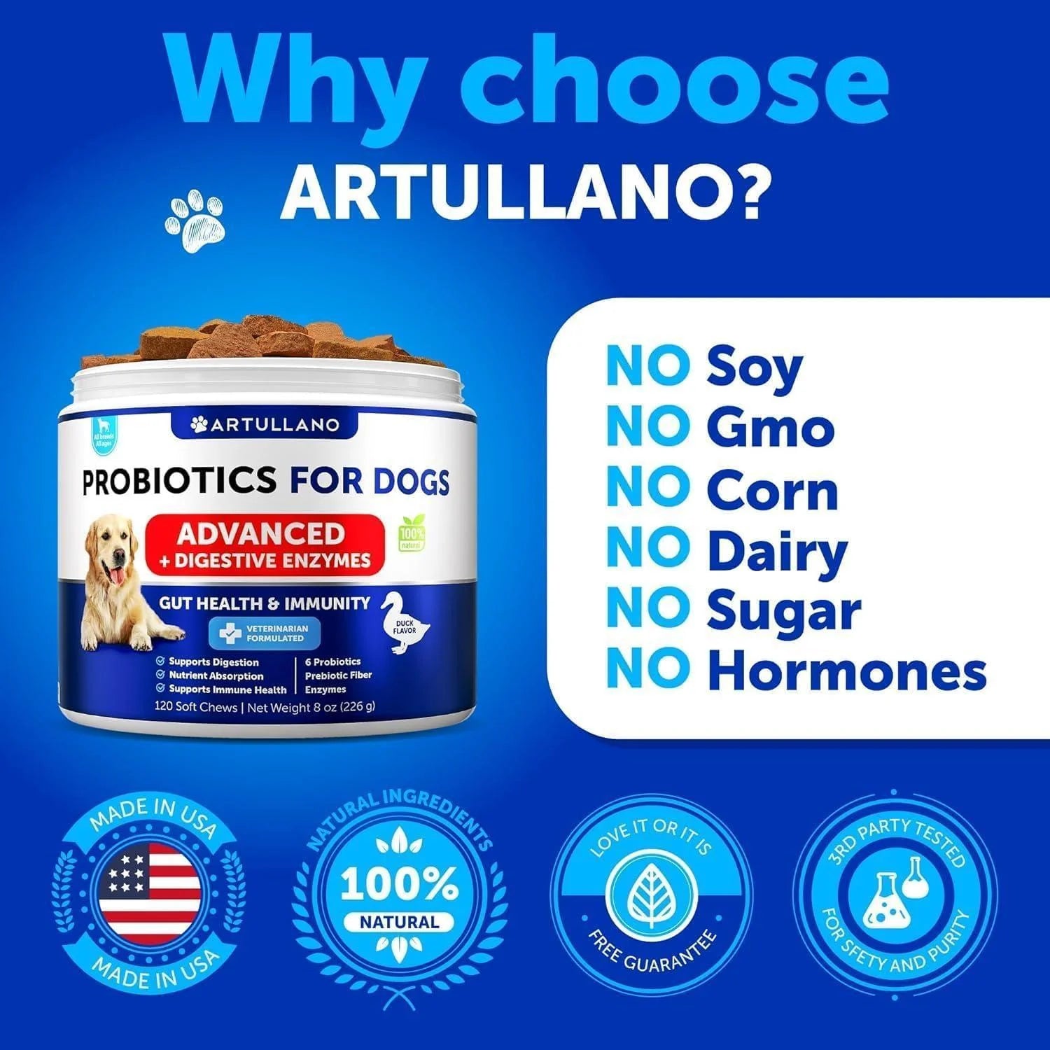 Probiotics for Dogs Gut Health Itchy Skin & Immune Support