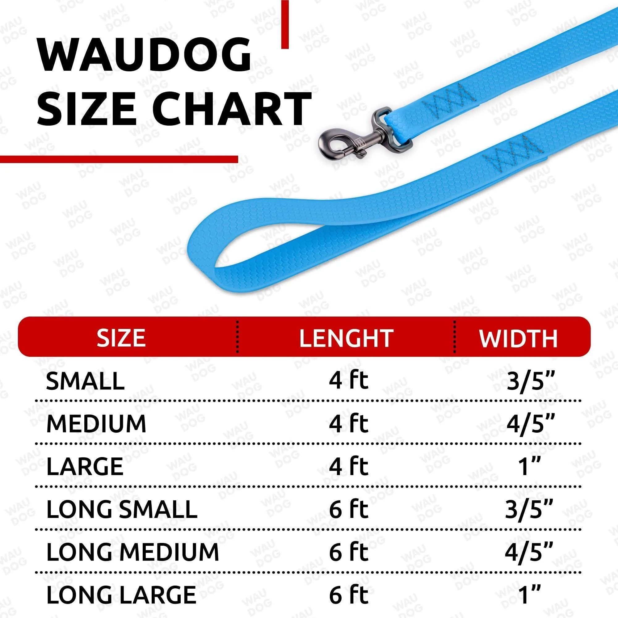 Waterproof Dog Leash 4 Ft X 1 in Anti-Slip All Sizes Blue