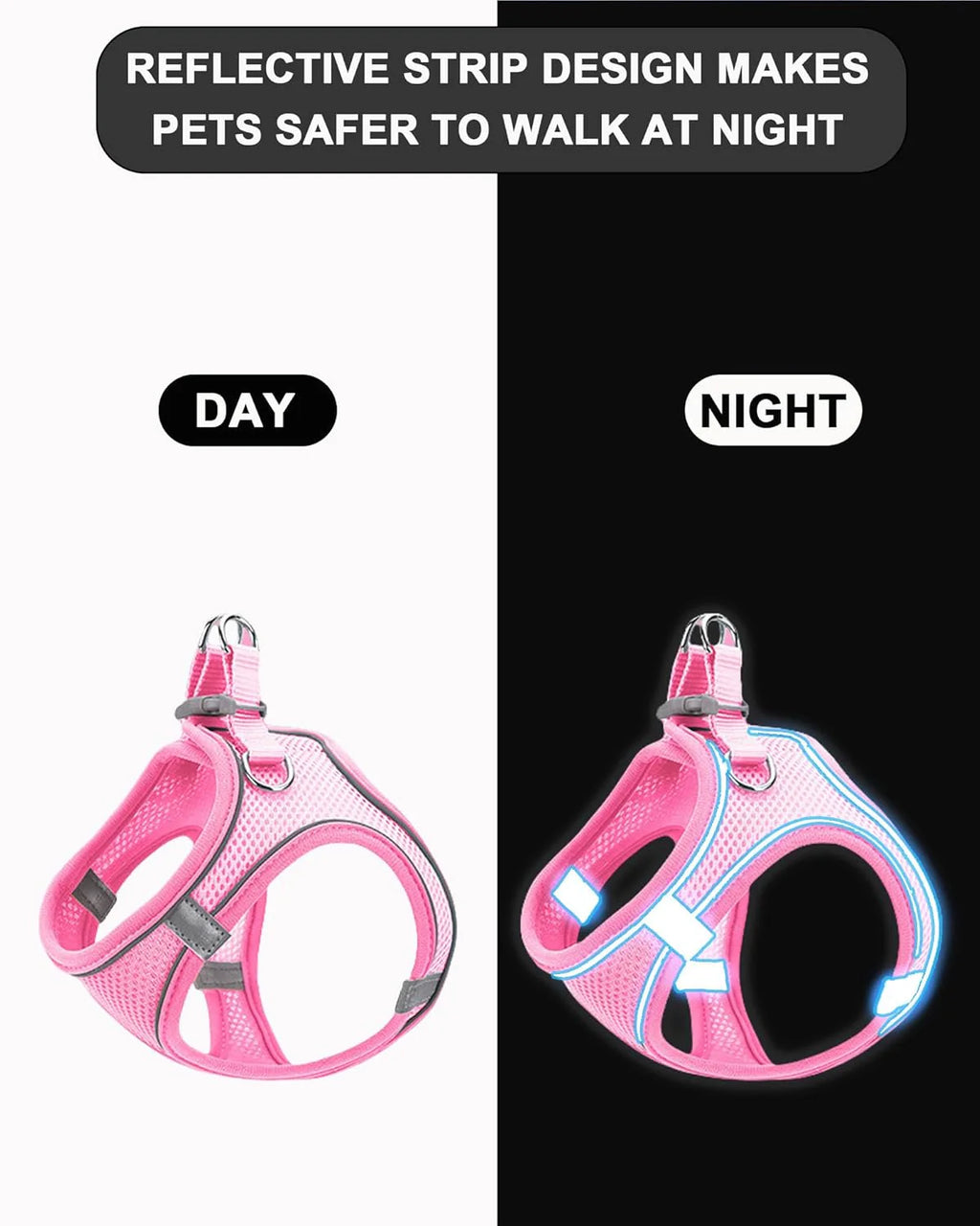 S Orange Soft Mesh Dog Harness and Leash Set,No Escape Puppy Harnesses for Training Walking， Reflective Adjustable Puppy Vest for Small Medium Dogs, Cats (Orange, S)