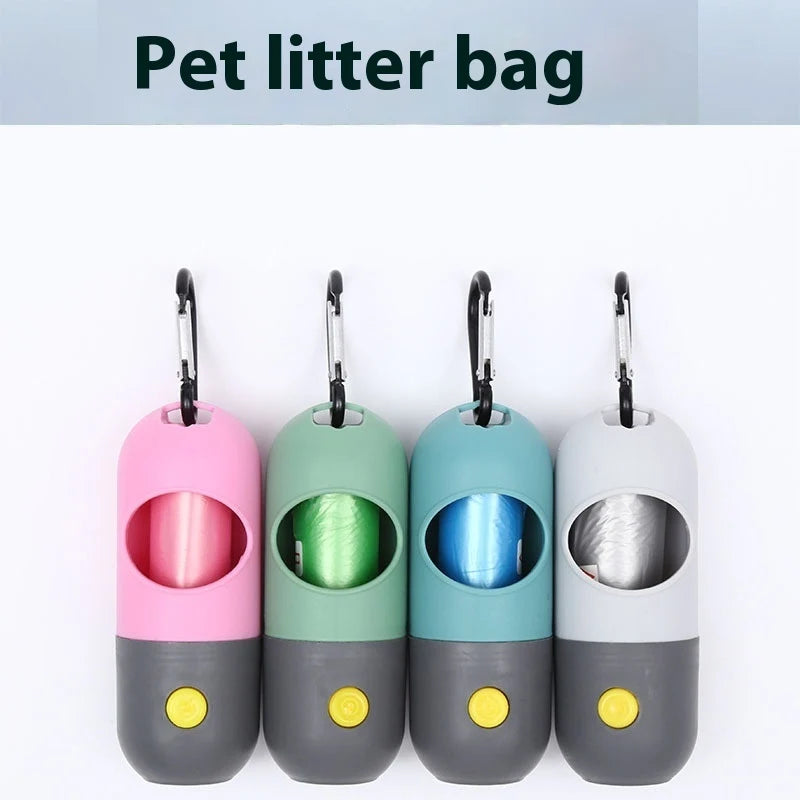 Led Light Pet Waste Bag Dispenser for Dogs Cats Dog Poop Scooper Bags Waste Bags Holder Dispensers Pet Clean Accessories