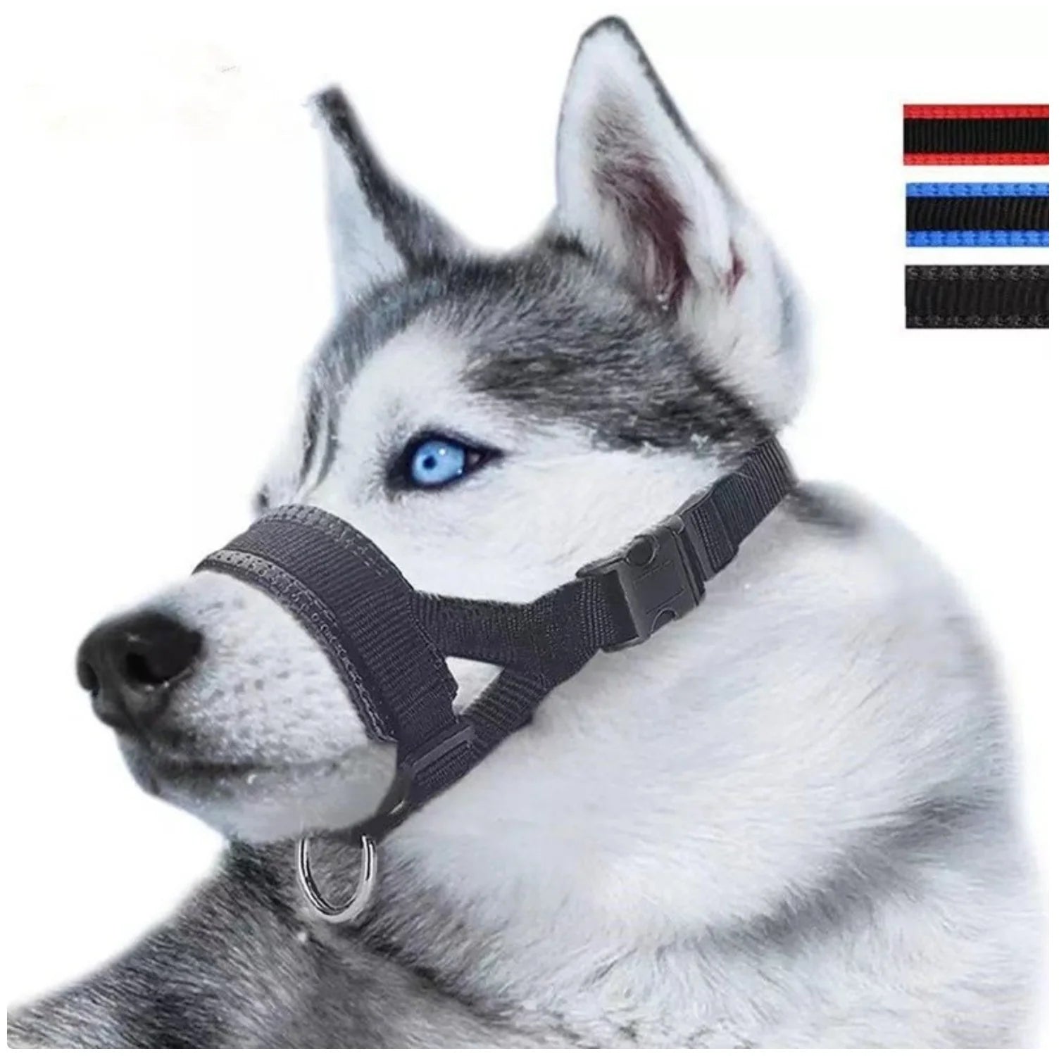 Adjustable Dog Muzzle - Anti-Bite & Anti-Chewing Leather Padded Mouth Cover for Small to Large Dogs