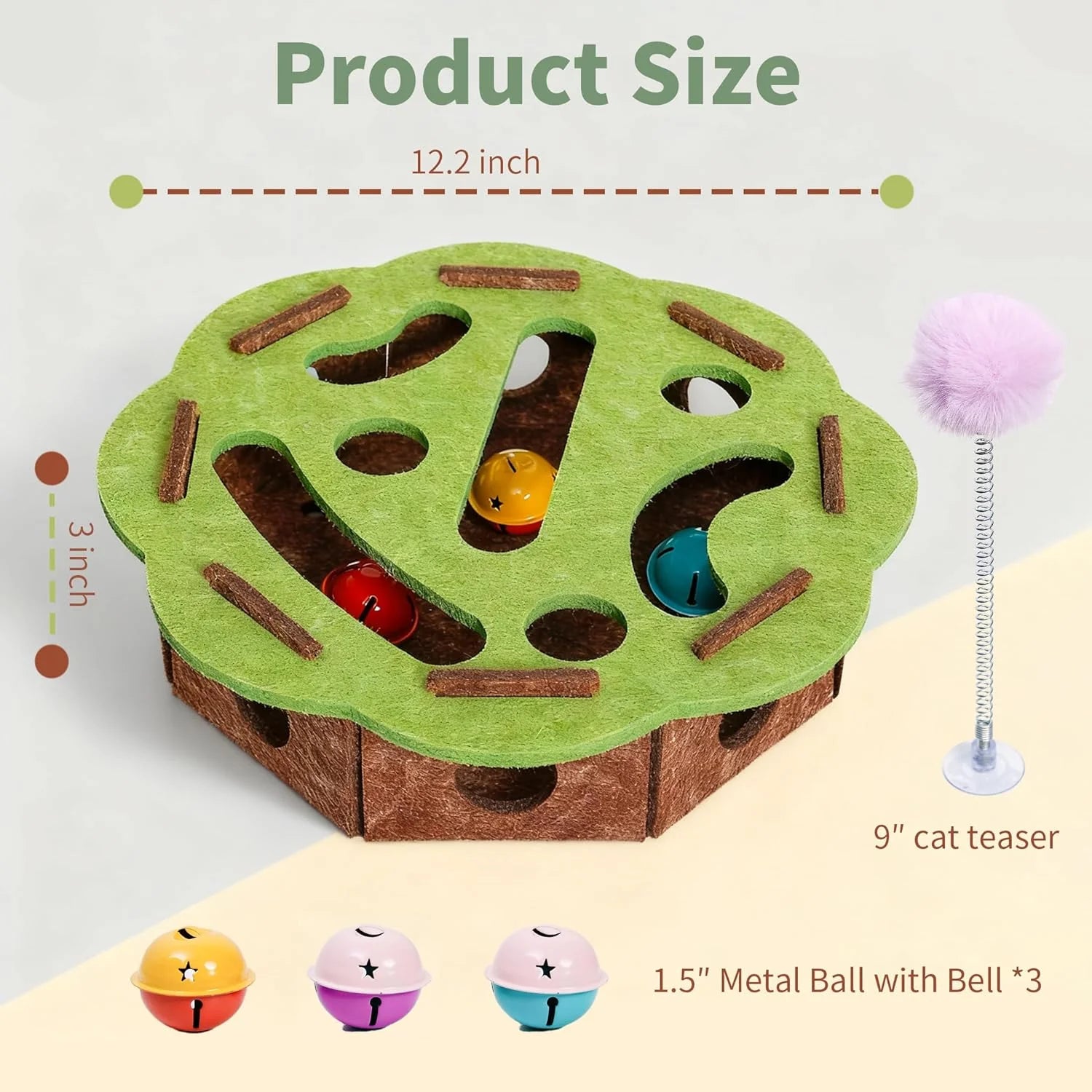Interactive Cat Toy Puzzle Toys for Indoor Cats Felt Maze Box Kittern Toys Pet Cat Games Self Play Fun Exercise Hide Seek Moving Cat Toy for Bored Cats Encourages Hunting Instincts