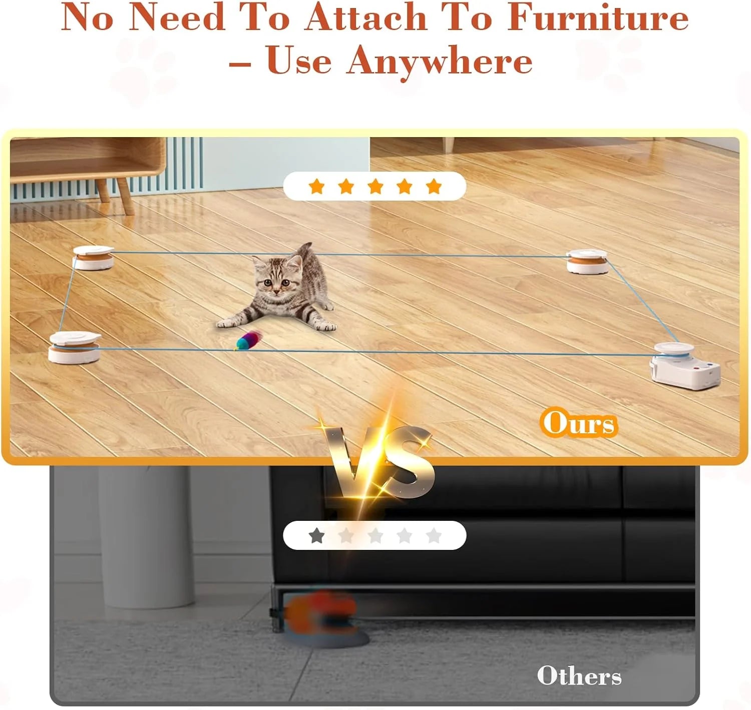Interactive Cat Toy for Indoor Cats – Automatic Moving & Enrichment Toy for Indoor Cats/Kitten, Auto/Manual Control Cat Treadmill for Exercise & Mental Stimulation, Stimulating Chase Toys