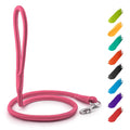Rolled Leather Dog Leash 4 Ft X 0.5 in All Sizes Pink