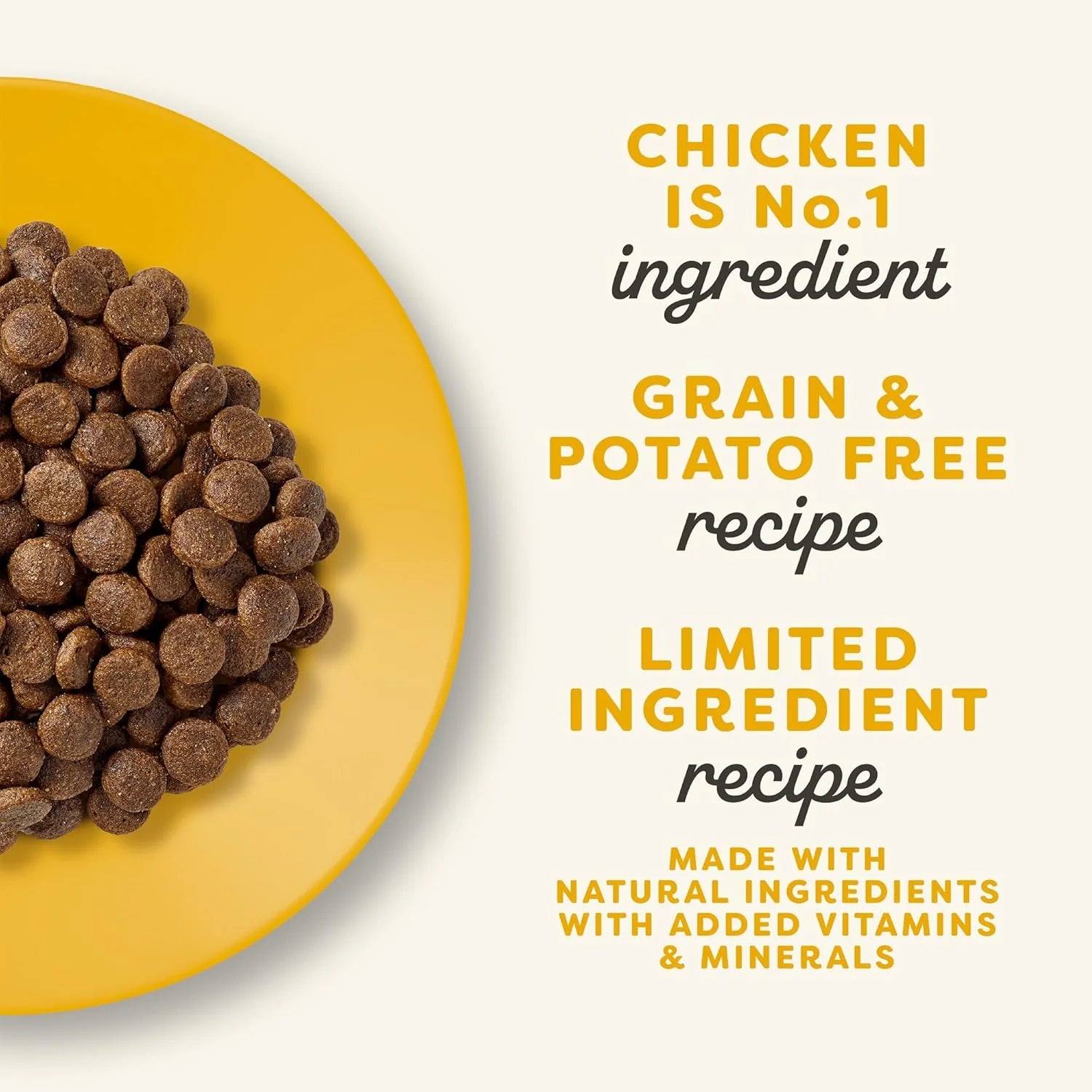 Complete Dry Kitten Food, Grain-Free, Limited and Natural Ingredients, Added Vitamins & Minerals, High Protein, Supports Digestion, Chicken Recipe (4 Pound Bag)