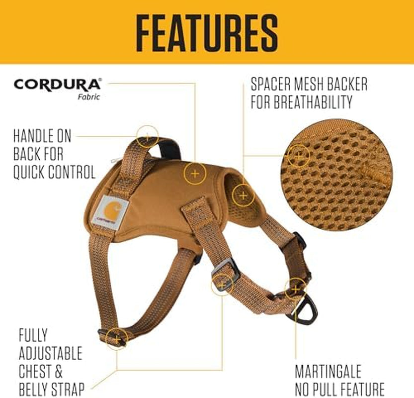 Nylon Duck No Pull Dog Harness, Fully Adjustable Dog Harness with Quick Control Handle and Reflective Accents, Deep Wine, Medium