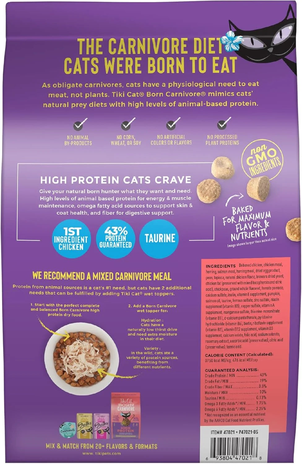Cat Born Carnivore High Protein Dry Cat Food, Chicken Herring & Salmon Meal