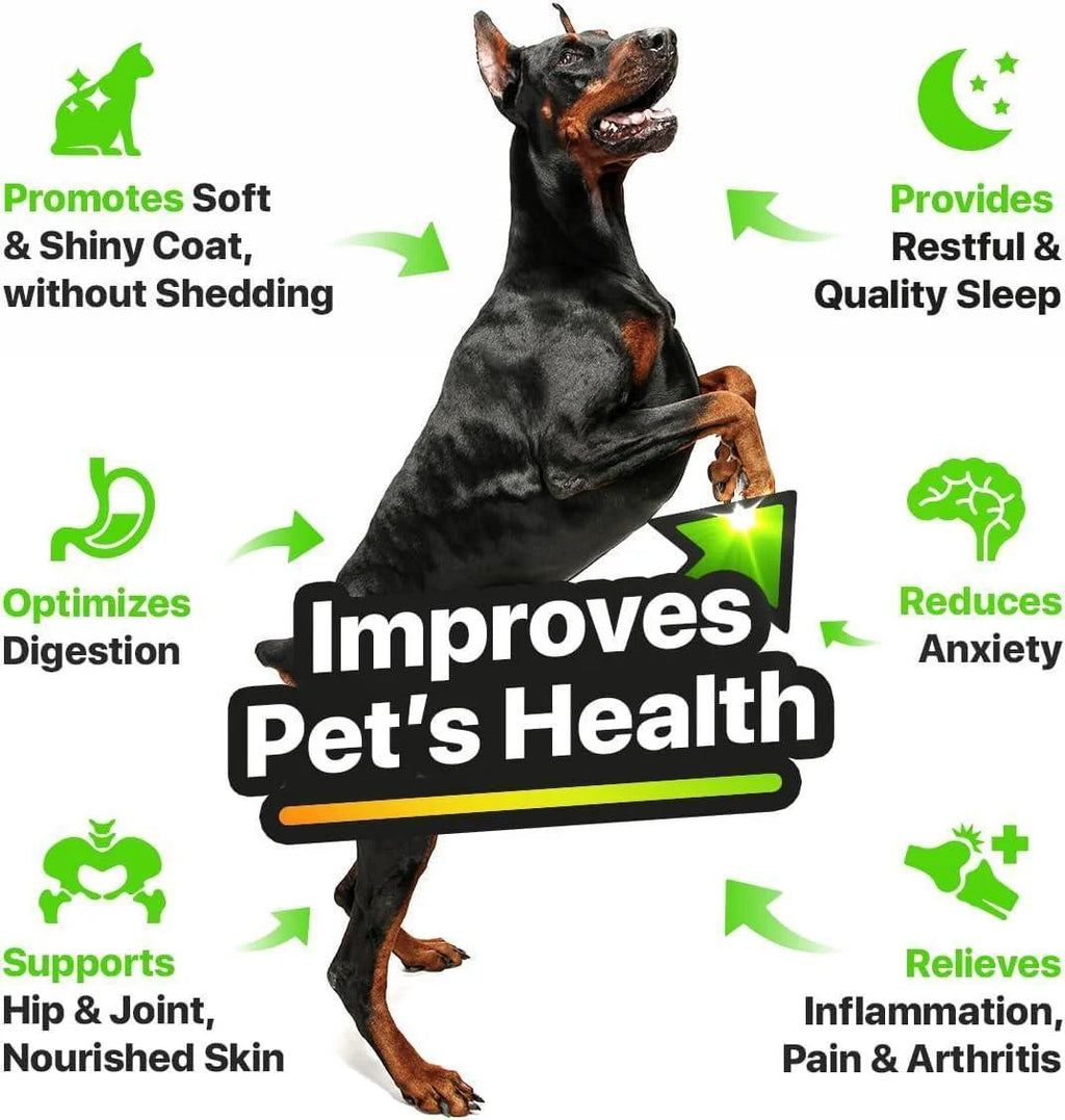 Hemp & Salmon Oil for Dogs Omega 3-6-9 Skin & Coat 1 Fl Oz