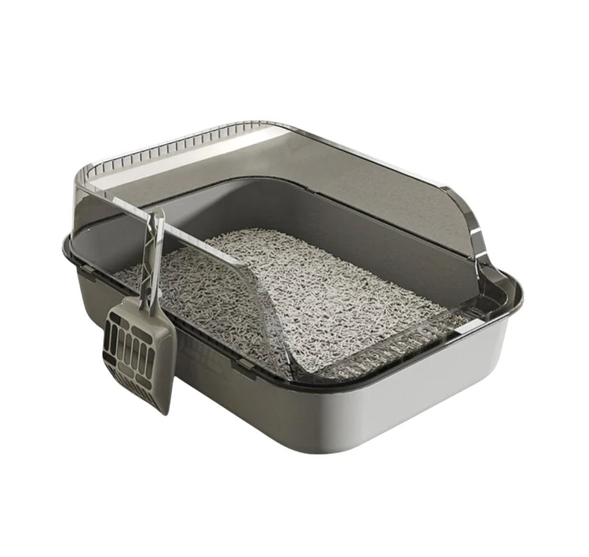 Semi-Enclosed Toilet,Anti-Spill Design,Thickened Structure Odor Blocking, Simple Pet Litter Box,High Side Anti-Splashing, Semi-Enclosed Removable Cats Litter Boxes, Easy To-Clean