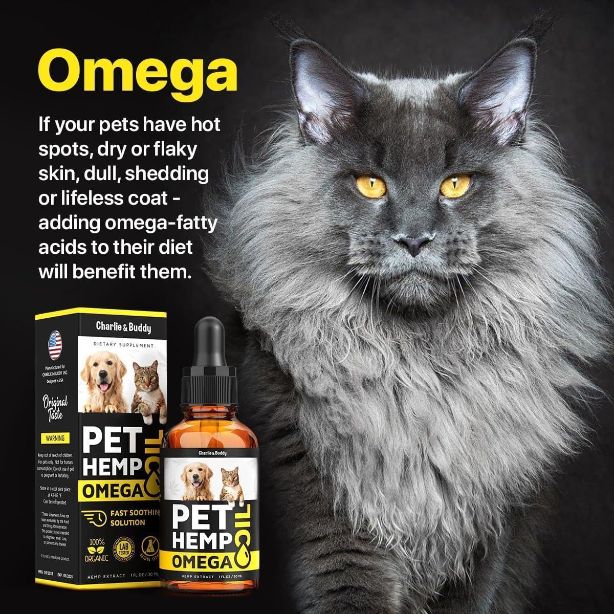 Hemp & Salmon Oil for Dogs Omega 3-6-9 Skin & Coat 1 Fl Oz