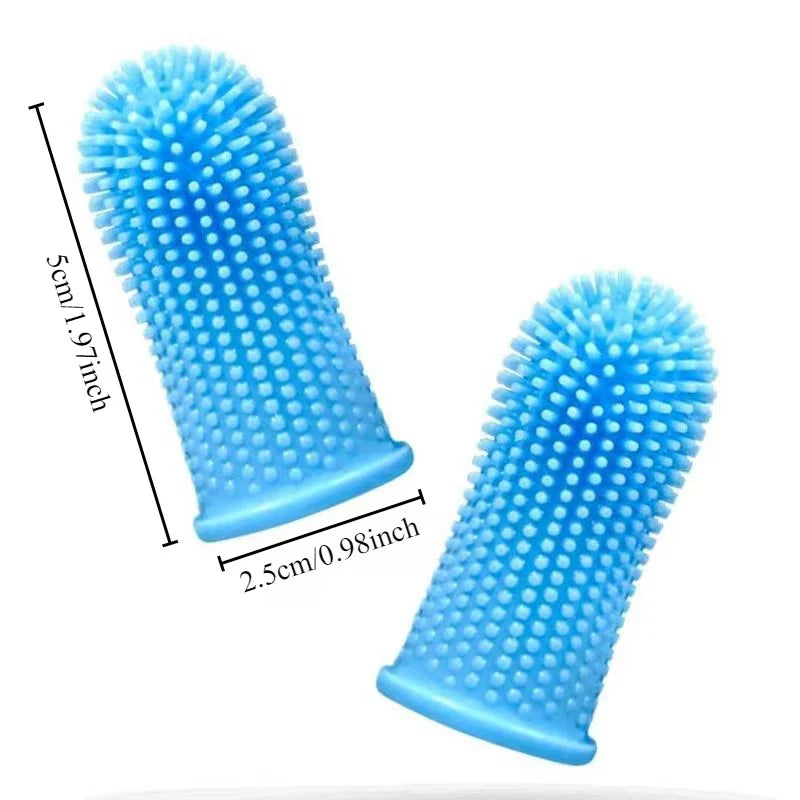 Dog Toothbrush, 360 Dog Tooth Brushing Kit, Finger Toothbrush, Cat Tooth Brush, Teeth Cleaning, Pet Tooth Brush for Small & Large Pets, Pet Toothpaste Not Included, 1-Pack Blue