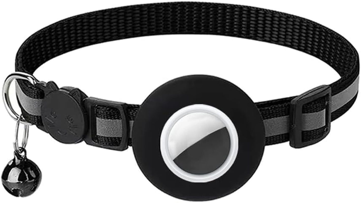 Breakaway Airtag Cat Collar with Reflective Strip, Compatible with Airtag – Lightweight and Adjustable Kitten Collar for Boy and Girl Kittens, Includes Safety Release Buckle and Bell