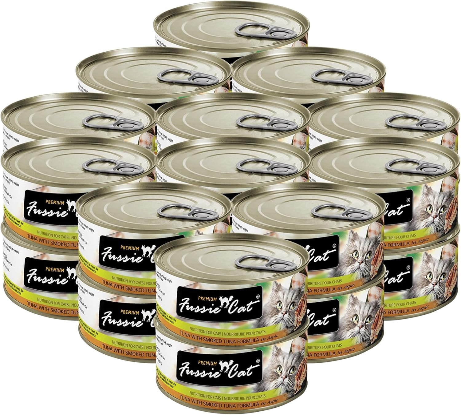 Premium Tuna with Smoked Tuna in Aspic Grain-Free Wet Cat Food 2.82Oz, Case of 24