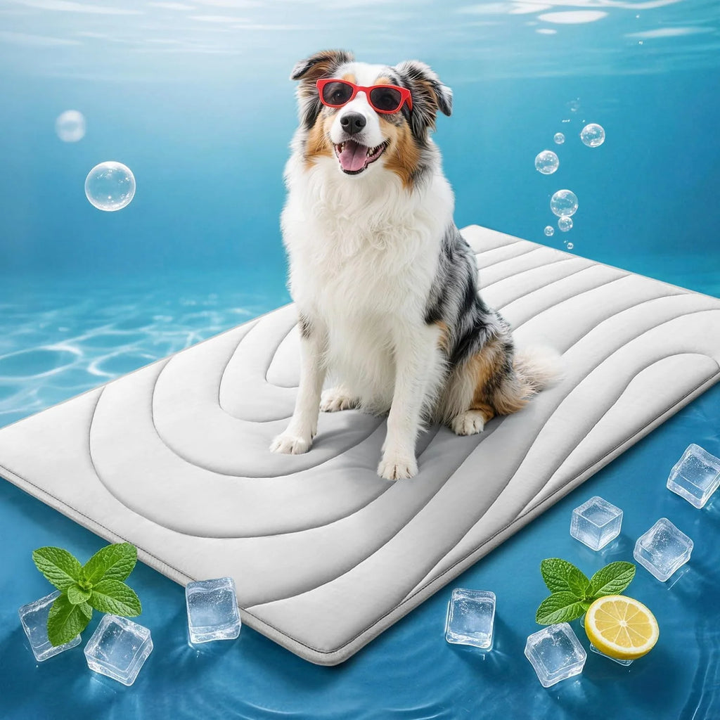 Cooling Mat for Dogs, 48" X 28" Self-Cooling Dog Bed with Arc-Chill Technology 3.0, Non-Slip Washable Pet Cooling Pad for Large Dogs, Indoor Outdoor Kennel Floor Use - Grey
