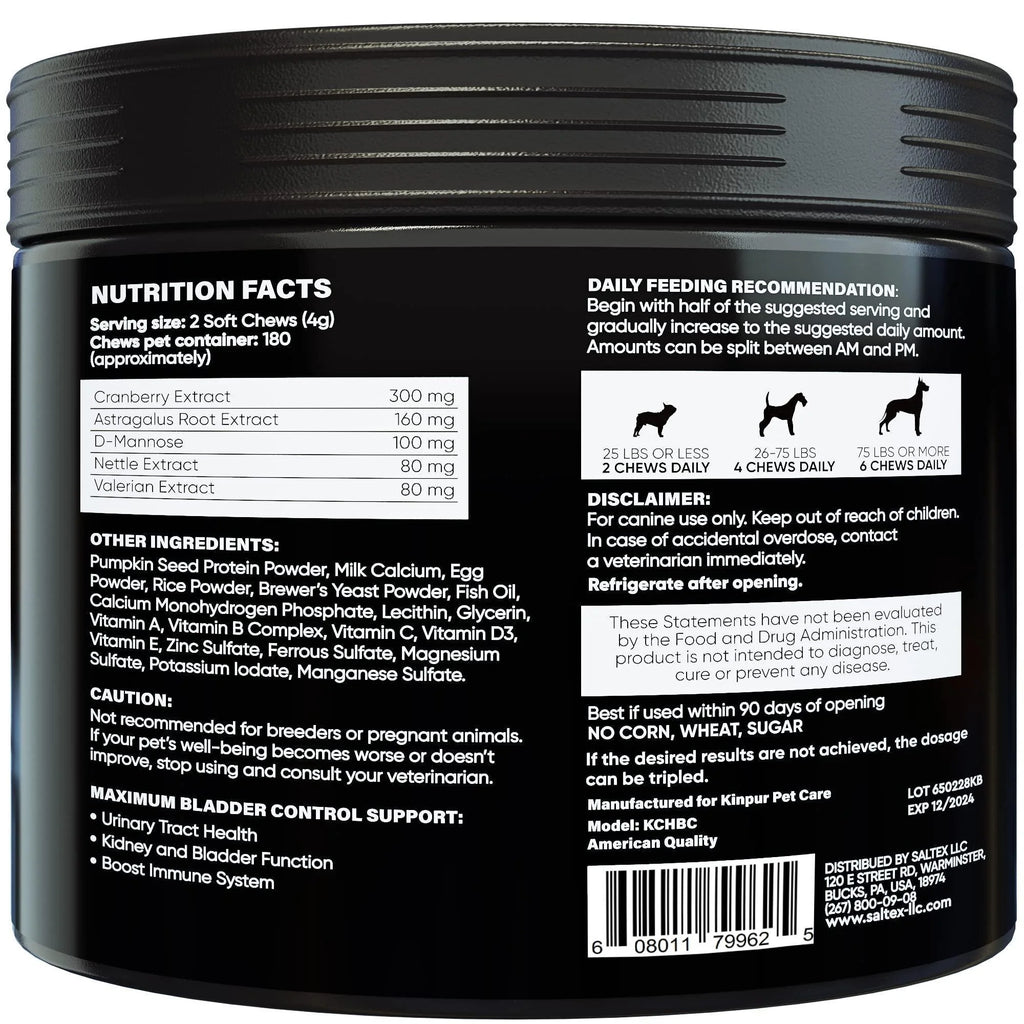 Cranberry Chews for Dogs 180 Count Urinary Tract Support