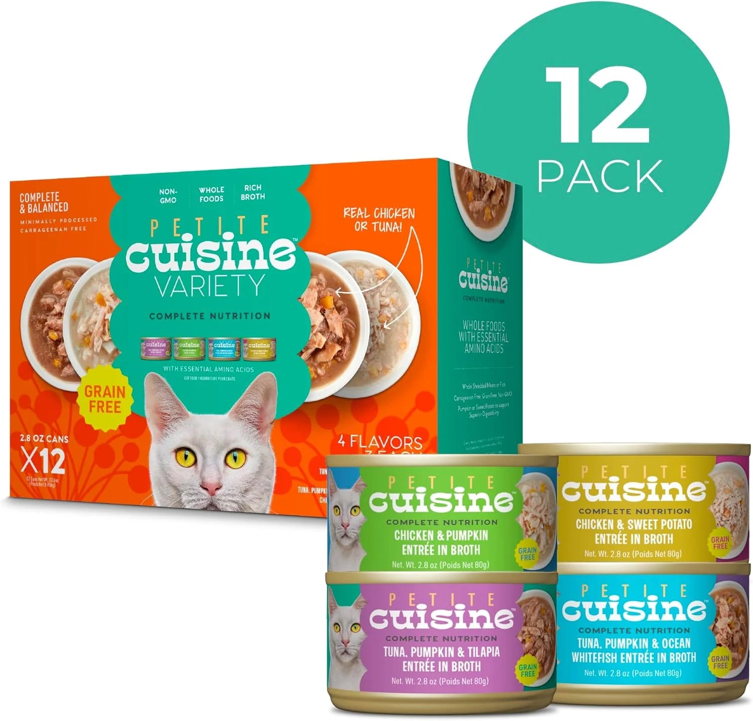 Whole Foods Wet Cat Food, Variety Pack, 2.8 Oz. Can (12 Count)