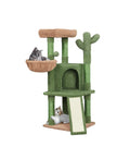 Cactus Cat Tree, 42In Cat Tower for Indoor Cats, Multi Level Kitten Condo Scratching Post, Cat Activity Center Pet Furniture W/Ball, Plush Perch, Platform, Basket
