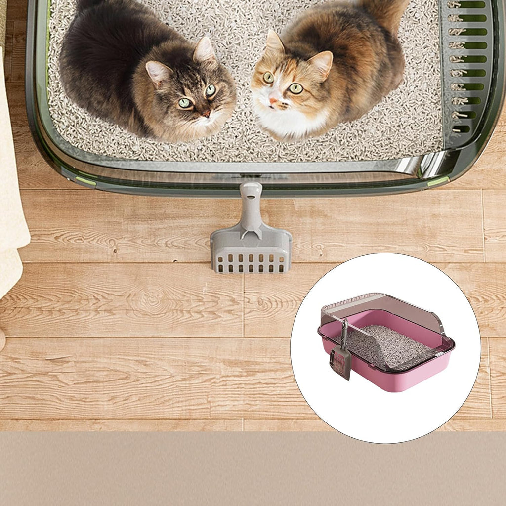Semi-Enclosed Toilet,Anti-Spill Design,Thickened Structure Odor Blocking, Simple Pet Litter Box,High Side Anti-Splashing, Semi-Enclosed Removable Cats Litter Boxes, Easy To-Clean