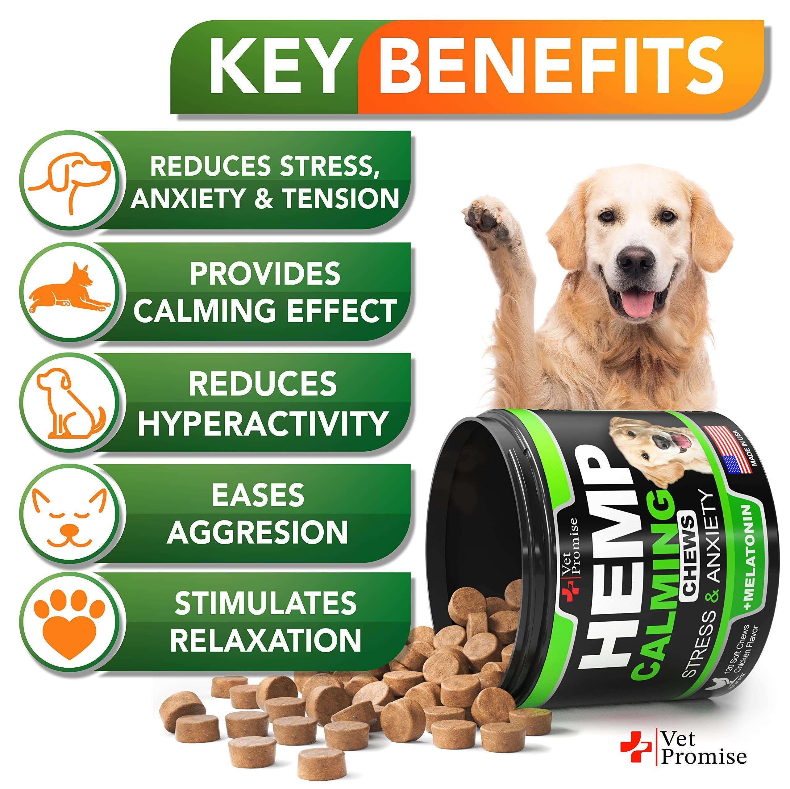 Hemp Calming Chews for Dogs 120 Count Anxiety & Stress Relief