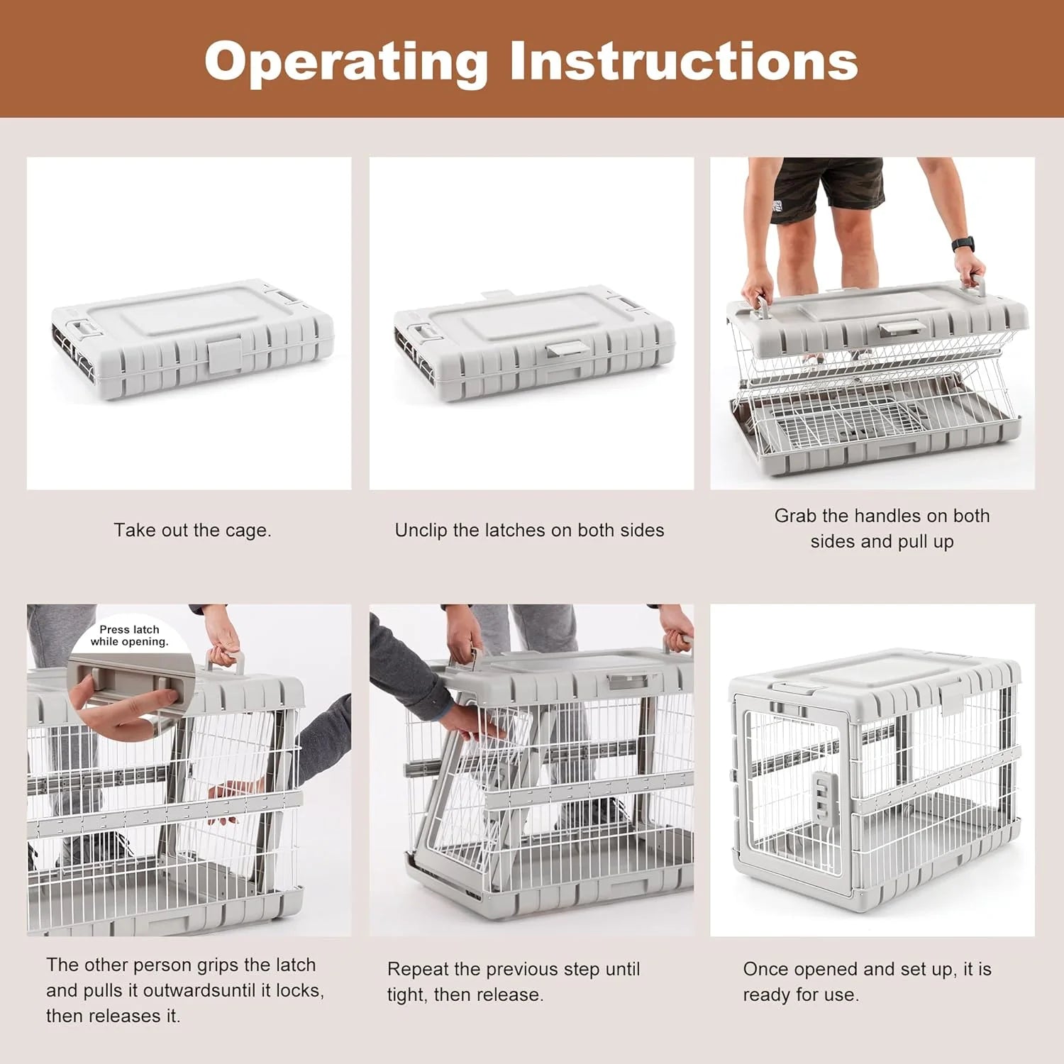 Foldable Dog Crate for Medium Dogs - 28" L Collapsible Dog Kennel No Tools Required with 4 Sides Steel Cage for Dogs Indoor, Portable Carrier with 2 Smooth Wheels for Travel