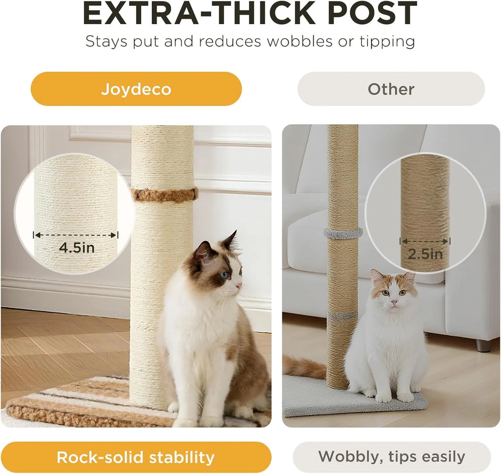 Cat Scratching Post 34 Inches Heavy Duty and Thick Scratching Post Sisal Rope with Hanging Ball and Mice for Indoor Cats