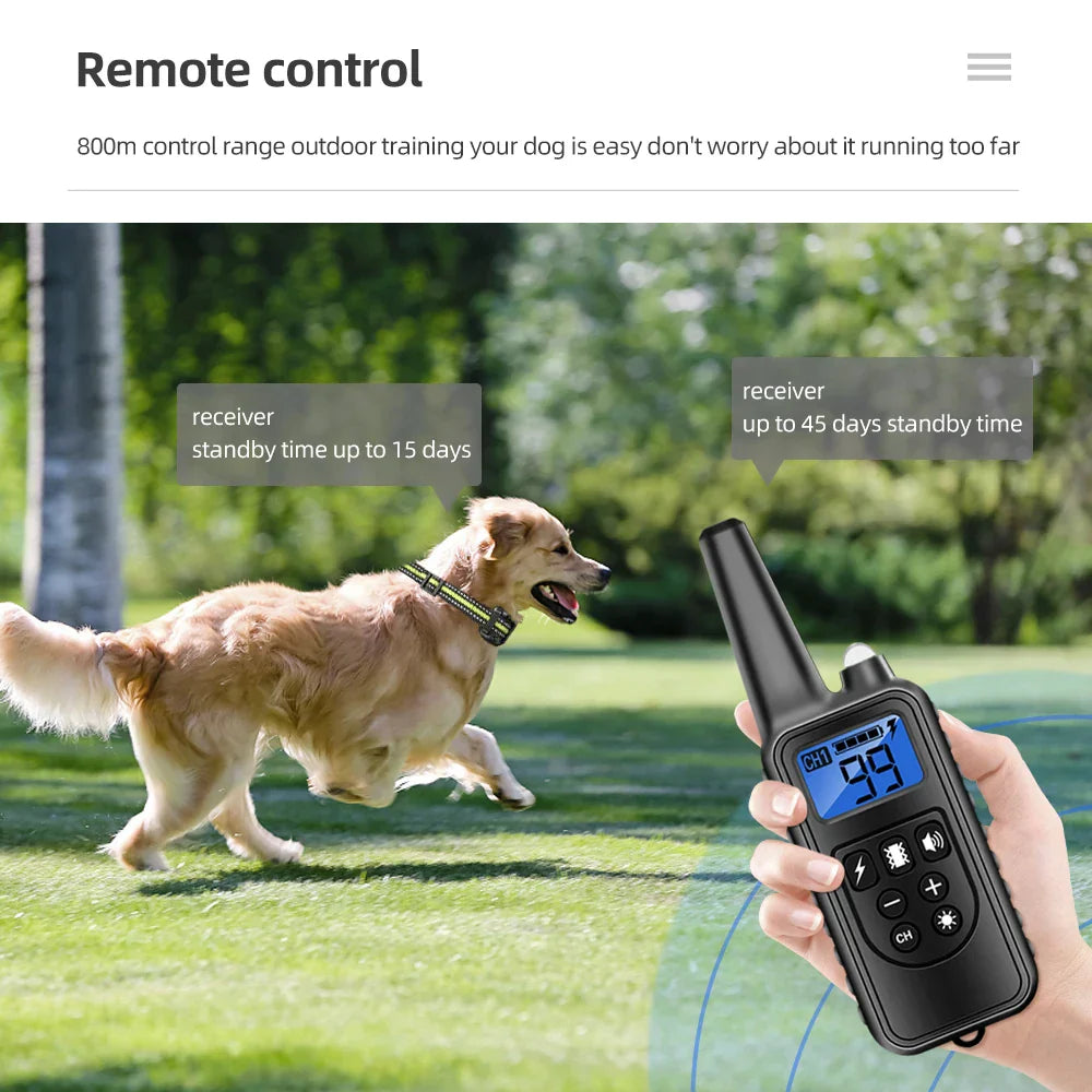 Luxora Rechargeable Waterproof Dog Training Collar with Remote, Multi-Mode Shock, Vibration