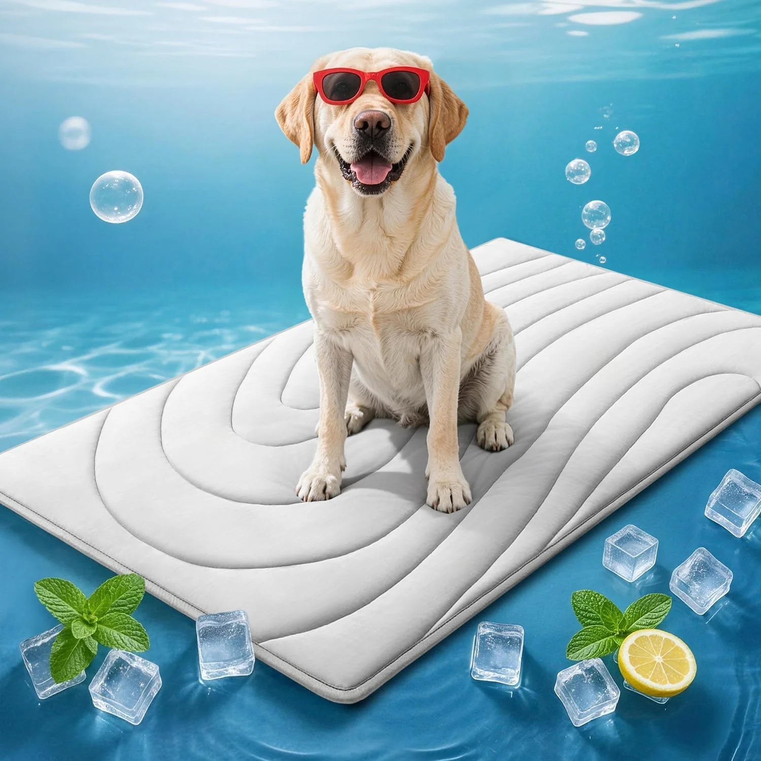 Cooling Mat for Dogs, 59" X 40" Self-Cooling Dog Bed with Arc-Chill Technology 3.0, Non-Slip Washable Pet Cooling Pad for X-Large Dogs, Indoor Outdoor Kennel Floor Use - Grey