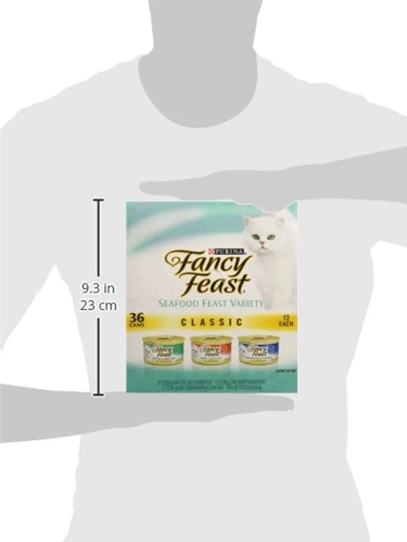 Seafood Classic Pate Collection Grain Free Wet Cat Food Variety Pack - (Pack of 36) 3 Oz. Cans