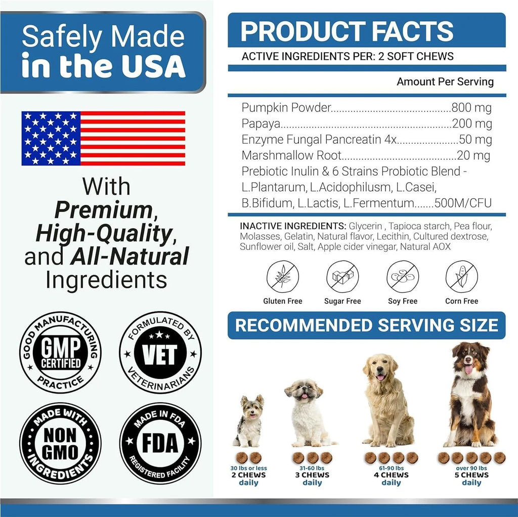 Probiotics for Dogs 340 Count 2-Pack Digestive Enzymes