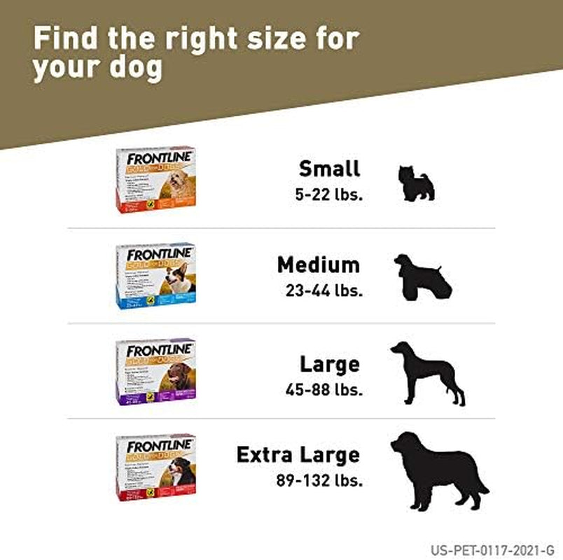Gold Flea & Tick Treatment for X-Large Dogs up to 89 to 132 Lbs., Pack of 3