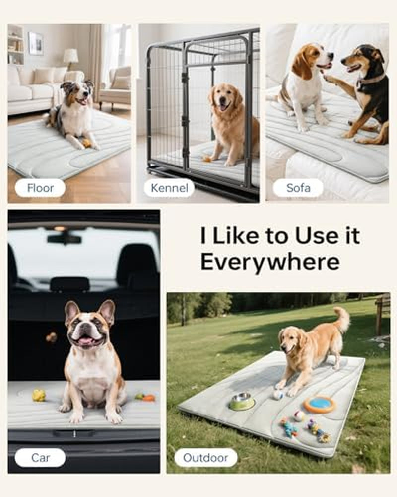 Cooling Mat for Dogs, 48" X 28" Self-Cooling Dog Bed with Arc-Chill Technology 3.0, Non-Slip Washable Pet Cooling Pad for Large Dogs, Indoor Outdoor Kennel Floor Use - Grey