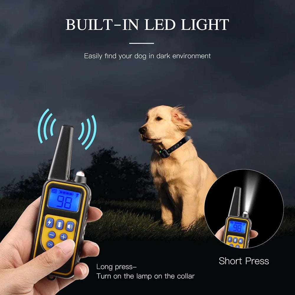 Luxora Rechargeable Waterproof Dog Training Collar with Remote, Multi-Mode Shock, Vibration