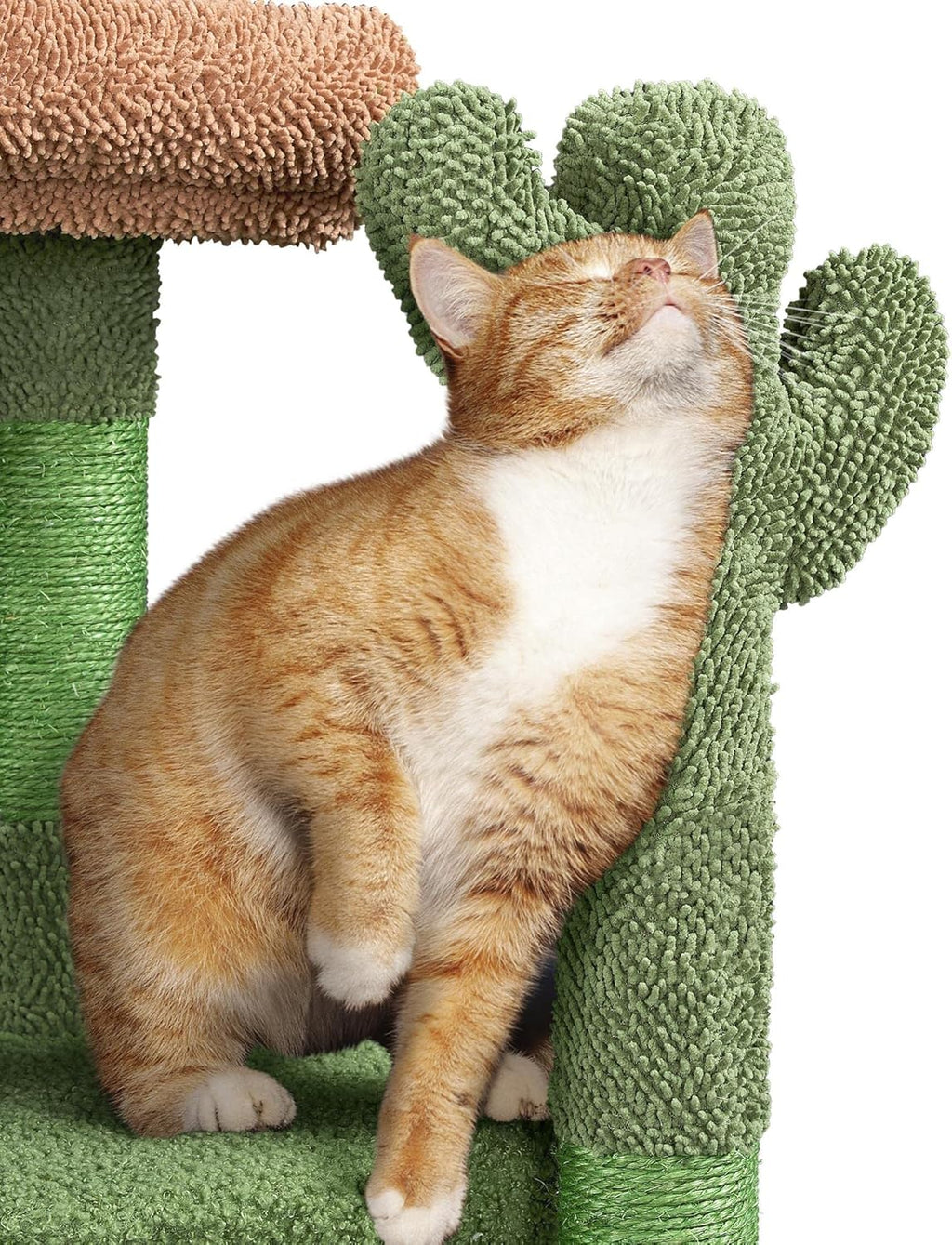 Cactus Cat Tree, 42In Cat Tower for Indoor Cats, Multi Level Kitten Condo Scratching Post, Cat Activity Center Pet Furniture W/Ball, Plush Perch, Platform, Basket