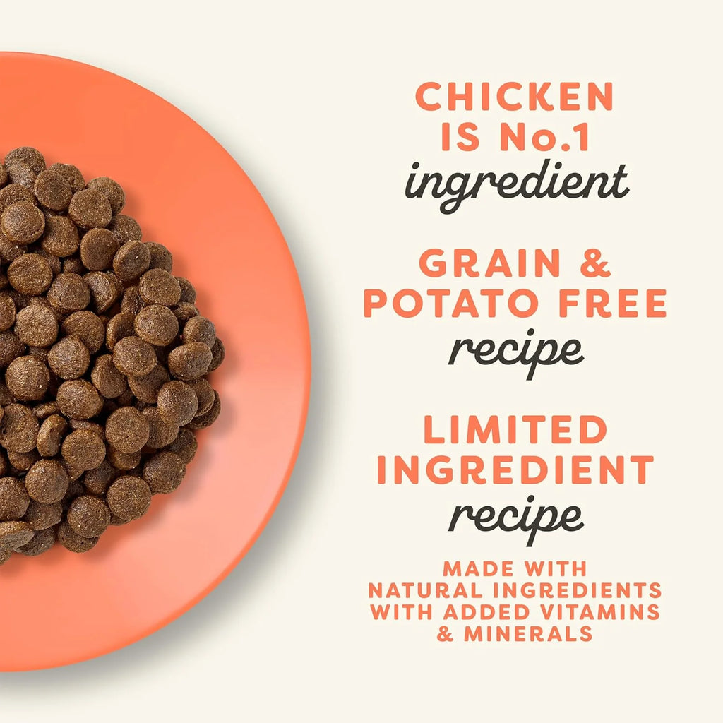 Complete Dry Cat Food, Grain-Free, Limited Ingredient with Added Vitamins & Minerals, Protein, Supports Digestion, Chicken & Turkey (4 Pound Bag)