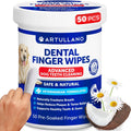 Dog Teeth Cleaning Finger Wipes 50 Count Disposable Plaque & Tartar Coconut Oil