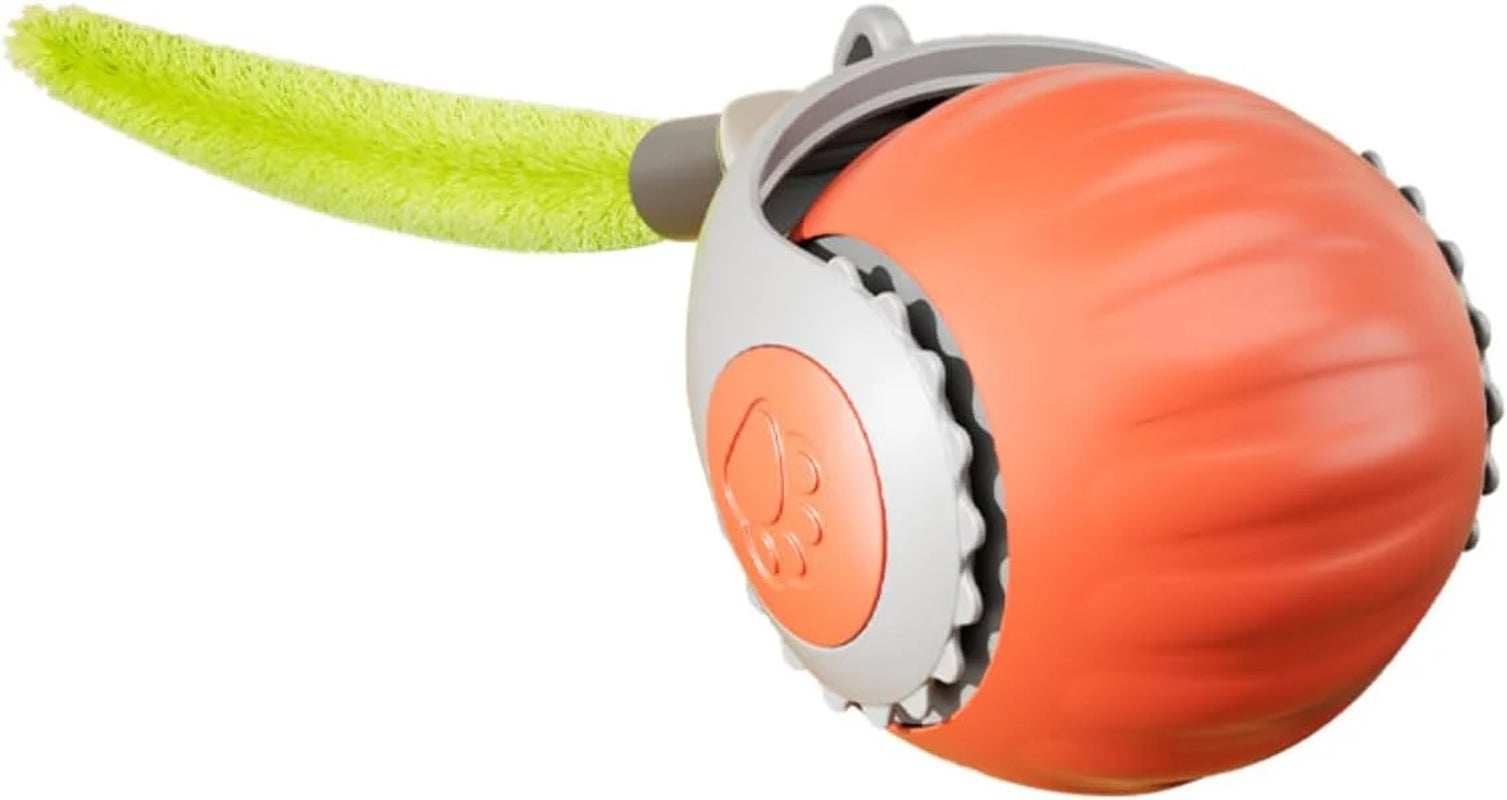 Cat Toy for Indoor Cats, Two Speed Smart Automatic Cat Toy Moving Ball with Tail, Rechargeable Motion Activated Cat Toys for Bored Indoor Adult Cats (Adapter Not Included)