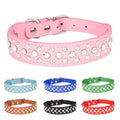 Pet Collars for Small Dogs, Pet Collars, Rhinestone PU Collars for Cats and Dogs, Adjustable to Prevent Pets from Being Lost
