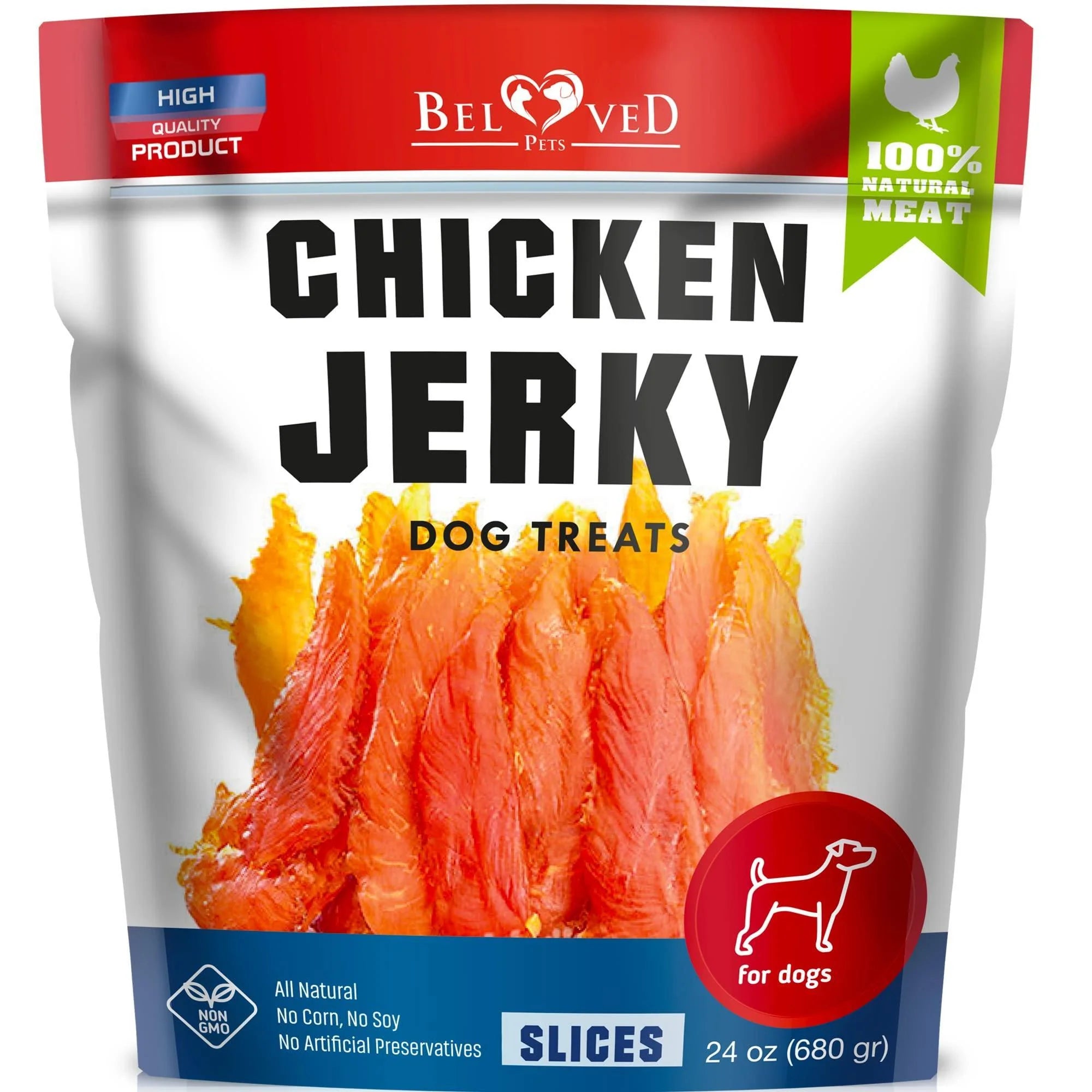 Chicken Jerky Dog Treats 1.5 Lb Human-Grade Grain-Free