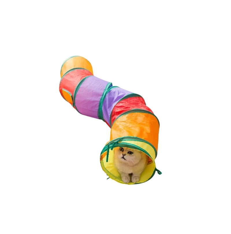Cat Tunnels for Indoor Cats, Interactive Peek-A-Boo Cat Chute Cat Tube Toy, Camouflage S-Tunnel