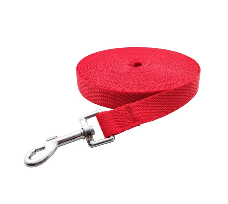 Nylon Training Dog Leash for Small Medium Large Dogs, 15Ft 20Ft 30Ft 50Ft Long Leash Dog/Puppy Lead for Obedience Recall Training, Camping (20Ft, Red)