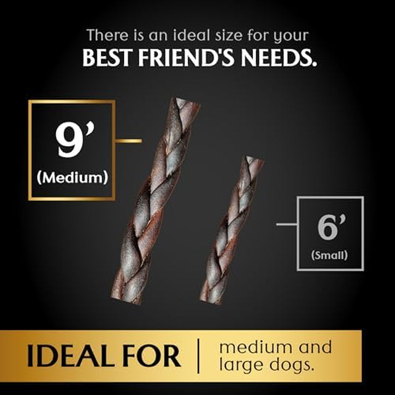 Braided Beef Collagen Dog Chews, 6" – 3 or 7 Pack