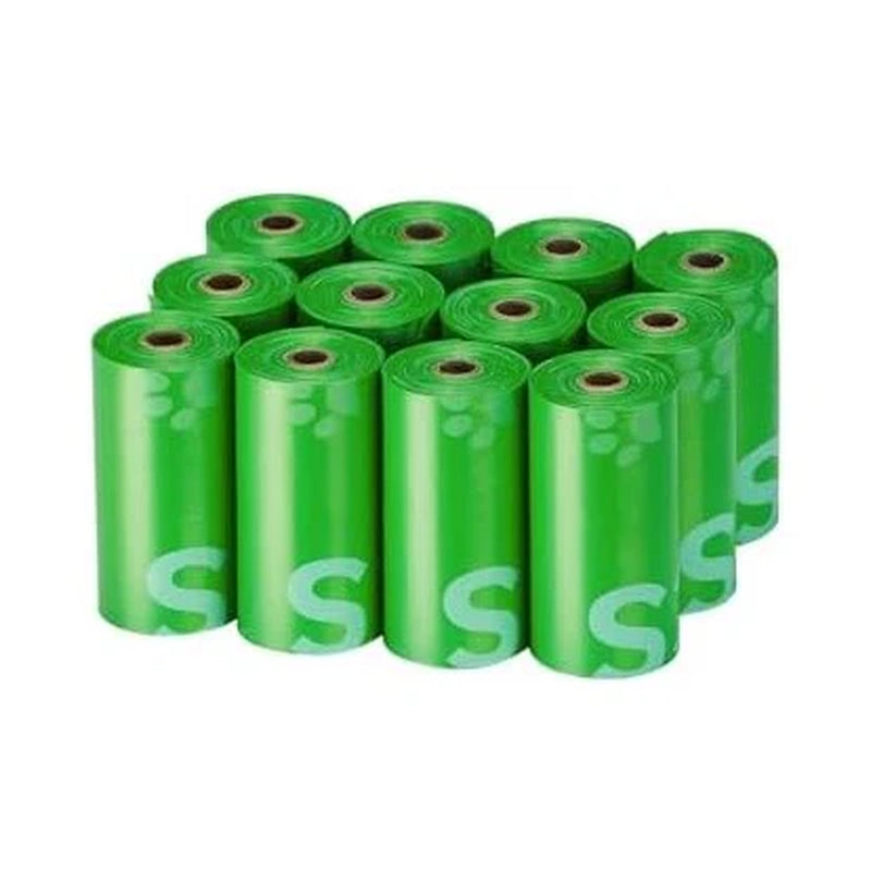 Poop Bags for Dogs,180 Bags, Waste Refuse Cleanup, Doggy Roll Refills for Outdoor Puppy Walking and Travel, Leakproof and Tear Resistant, Unscented, 12 Pack of 15, Lime Green