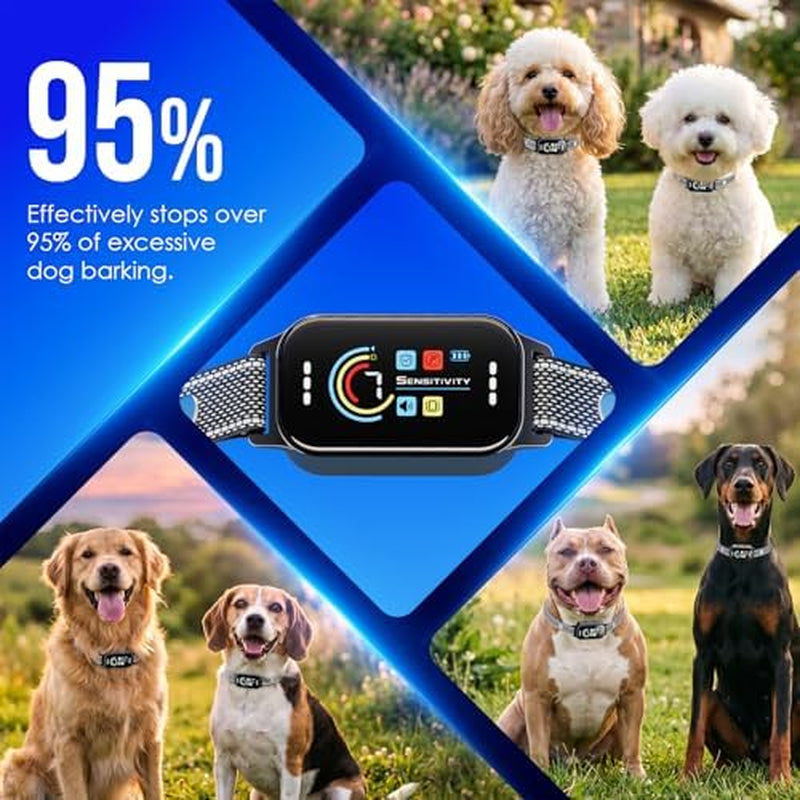 Dog Bark Collar 2 Pack, Auto anti Barking Collar for Large Medium Small Dogs 11-120Lbs, 7 Sensitivity Levels, 5 Safe Training Modes, Humane Bark Training Collar