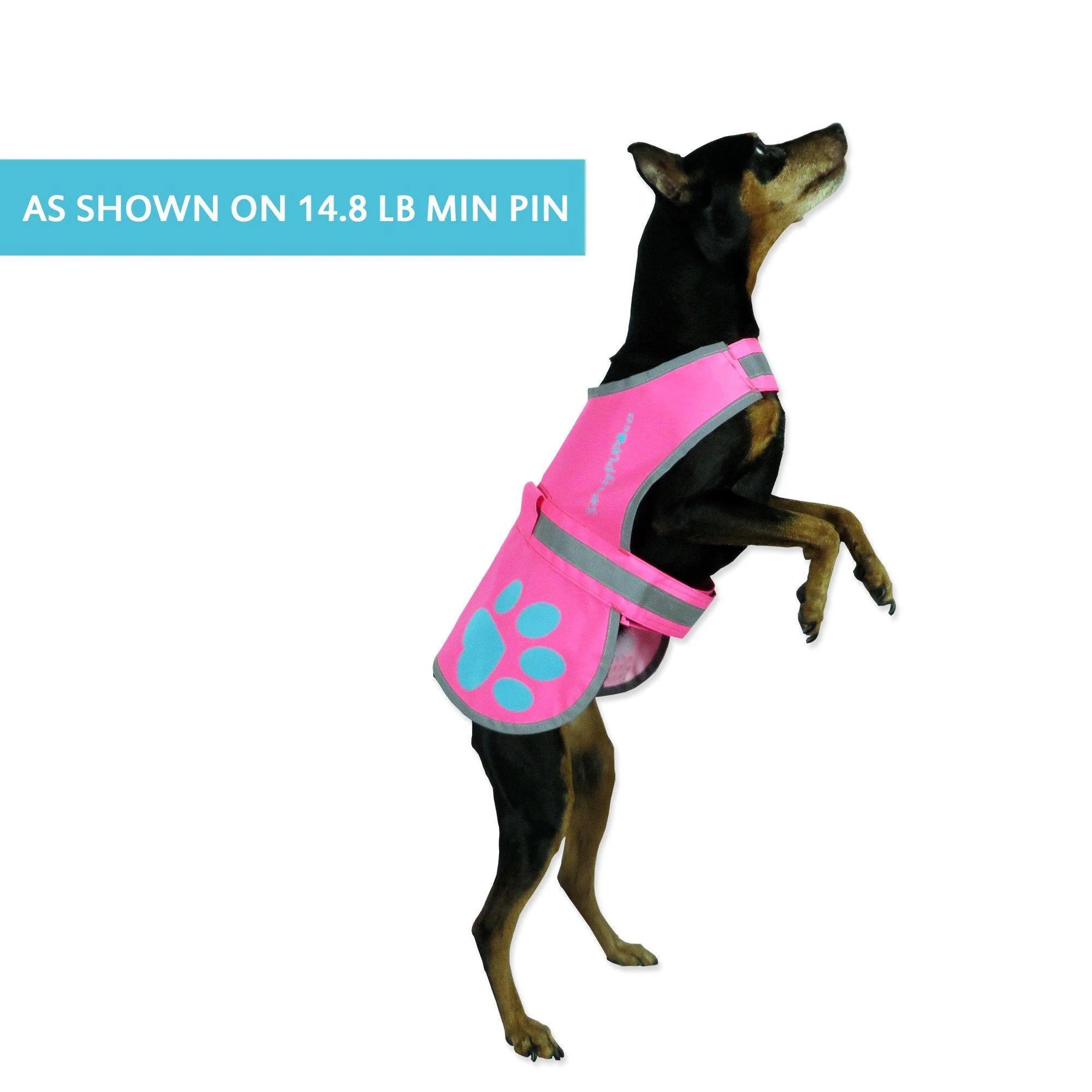 Reflective Dog Vest Hi-Vis XS Size 22.5 in Chest X 15 in Neck Pink