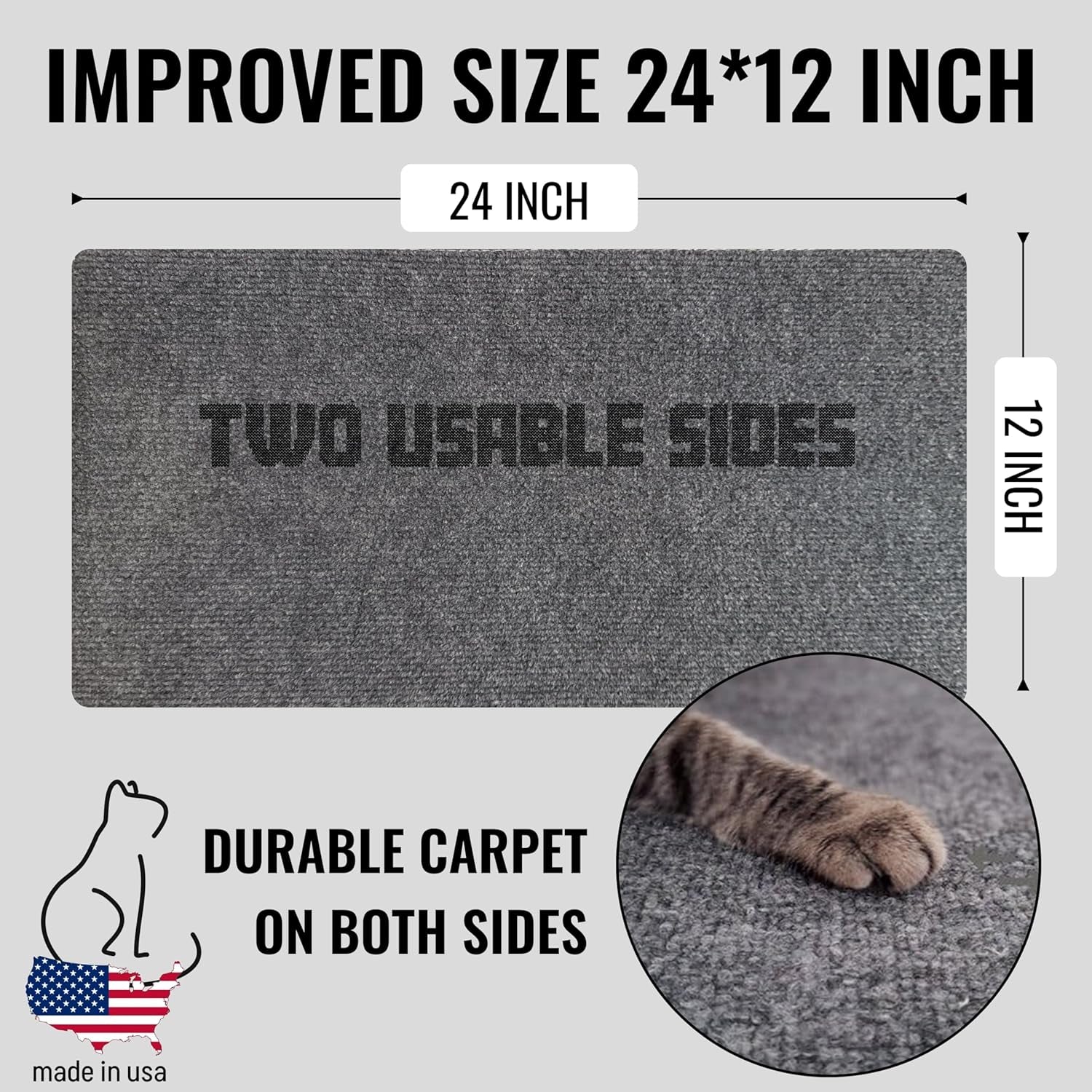Wall Cat Scratcher & Corner Cat Scratcher – Indoor Scratching Post for Cats – Carpet Scratching Pad – Corner Scratchers for Indoor Cats – Wall Mounted Cat Mat