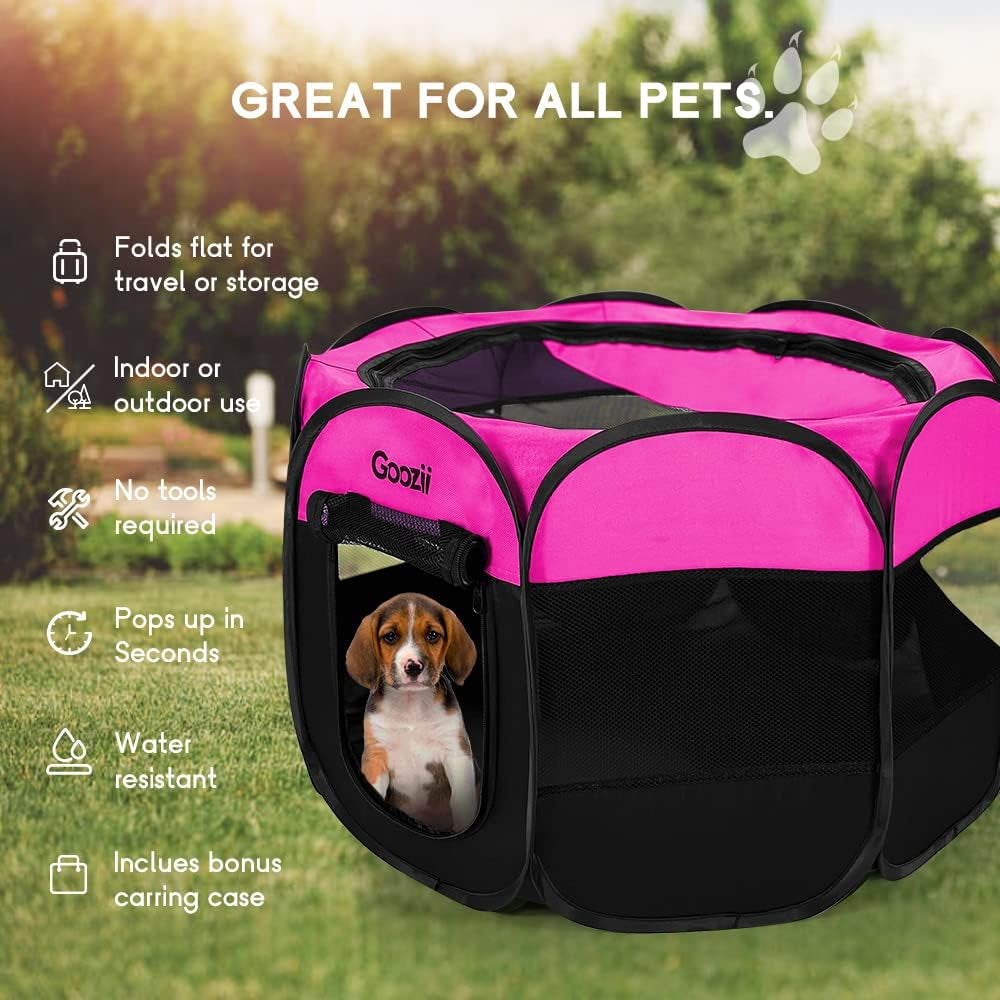 Pet Cat Playpen for Indoor Cats Enclosed, Portable Foldable Dog Playpen Outdoor Tent Crate Cage with Zipper Top Cover Door for Kitten Puppy outside Rv Car Camper