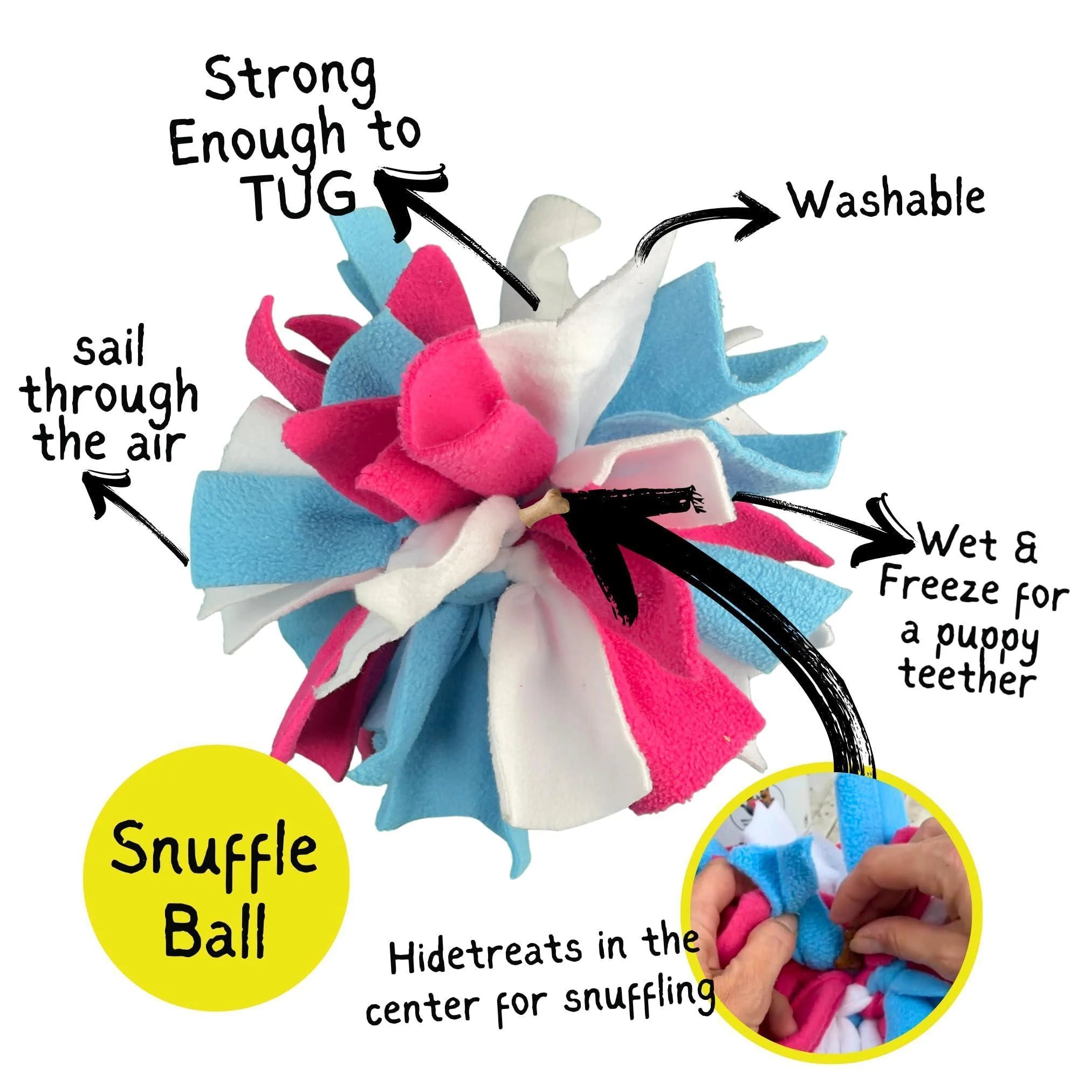 Interactive Snuffle Ball & Treat-Dispenser Toy for Dogs Teething Relief Blue
