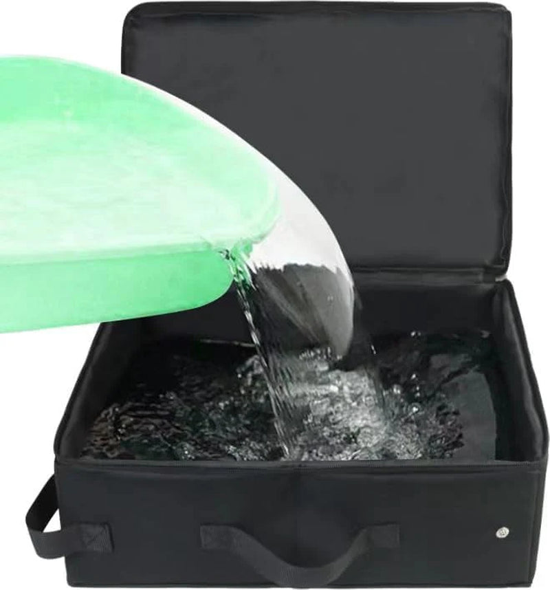 Travel Litter Box with Zipped Lid, Foldable Travel Litter Box, No Leakage, No Smell, Waterproof, Easy to Carry, Easy to Use in Hotels, Car